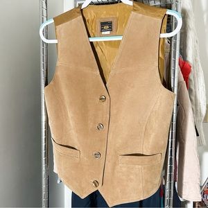 Vintage Route 66 Genuine Leather Brown Oversized Vest